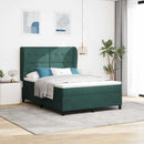 vidaXL Boxrugós ágy fejtámlával Sötétzöld 200 x 160 cm Bársony