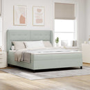 vidaXL Boxrugós ágy matracmal Világosszürke 200 x 180 cm Bársony