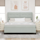 vidaXL Boxrugós ágy matracmal Világosszürke 200 x 180 cm Bársony