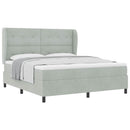 vidaXL Boxrugós ágy matracmal Világosszürke 200 x 180 cm Bársony