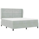 vidaXL Boxrugós ágy matracmal Világosszürke 200 x 180 cm Bársony