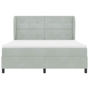 vidaXL Boxrugós ágy matracmal Világosszürke 200 x 180 cm Bársony