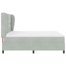 vidaXL Boxrugós ágy matracmal Világosszürke 200 x 180 cm Bársony
