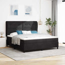 vidaXL Boxrugós ágy fejtámlával Fekete 200 x 180 cm Bársony