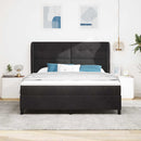 vidaXL Boxrugós ágy fejtámlával Fekete 200 x 180 cm Bársony