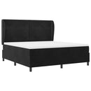 vidaXL Boxrugós ágy fejtámlával Fekete 200 x 180 cm Bársony
