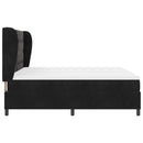vidaXL Boxrugós ágy fejtámlával Fekete 200 x 180 cm Bársony