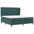 vidaXL Boxrugós ágy fejtámlával Sötétzöld 200 x 180 cm Bársony