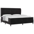 vidaXL Boxrugós ágy fejtámlával Fekete 200 x 200 cm Bársony