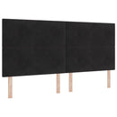 vidaXL Boxrugós ágy fejtámlával Fekete 200 x 200 cm Bársony