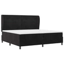 vidaXL Boxrugós ágy fejtámlával Fekete 200 x 200 cm Bársony