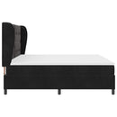 vidaXL Boxrugós ágy fejtámlával Fekete 200 x 200 cm Bársony