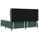 vidaXL Boxrugós ágy fejtámlával Sötétzöld 200 x 200 cm Bársony