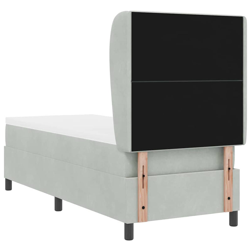 vidaXL Boxrugós ágy matracmal Világosszürke 80 x 200 cm Bársony