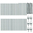 vidaXL Kerítésoszlop 52 pcs Zöld 3,2 x 3,2 x 80 cm