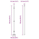 vidaXL Beton alapú kerítésoszlop 52 db Ezüst Porszórt acél