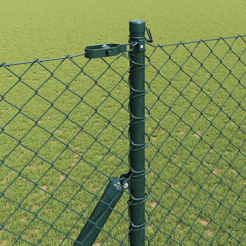vidaXL Lánckerítés oszlopokkal Zöld 1.6 x 10 m Acél