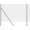 vidaXL Láncssoros kerítés talajfix 10 x 1,6 m PVC-bevonatos acél Zöld
