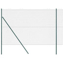 vidaXL Lánckerítés oszlopokkal Zöld 1.6 x 10 m Acél