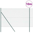 vidaXL Láncssoros kerítés talajfix 10 x 1,6 m PVC-bevonatos acél Zöld