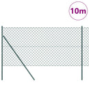vidaXL Láncssoros kerítés talajfix 10 x 1 m PVC-bevonatos acél Zöld