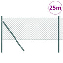vidaXL Láncssoros kerítés talajfix 25 x 0,6 m PVC-bevonatos acél Zöld