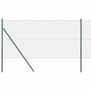 vidaXL Láncssoros kerítés talajfix 25 x 1 m PVC-bevonatos acél Zöld