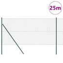 vidaXL Láncssoros kerítés talajfix 25 x 1 m PVC-bevonatos acél Zöld