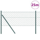 vidaXL Láncssoros kerítés talajfix 25 x 0,4 m PVC-bevonatos acél Zöld