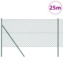 vidaXL Láncssoros kerítés talajfix 25 x 1,2 m PVC-bevonatos acél Zöld