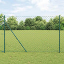 vidaXL Láncssoros kerítés talajfix 1,5 x 25 m PVC-bevonatos acél Zöld