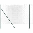 vidaXL Láncssoros kerítés talajfix 1,5 x 25 m PVC-bevonatos acél Zöld