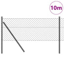 vidaXL Láncssoros kerítés talajfix 10 x 0,8 m PVC-bevonatos acél Háló