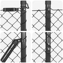 vidaXL Kerítésoszlop Szürke 10 x 1,2 m (40 x 40 mm háló) Acél és PVC