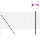 vidaXL Kerítésoszlop Szürke 10 x 1,2 m (40 x 40 mm háló) Acél és PVC