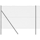 vidaXL Lánckerítés oszlopokkal Szürke 1.6 x 10 m Acél