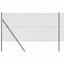 vidaXL Lánckerítés oszlopokkal Szürke 1.2 x 10 m Acél