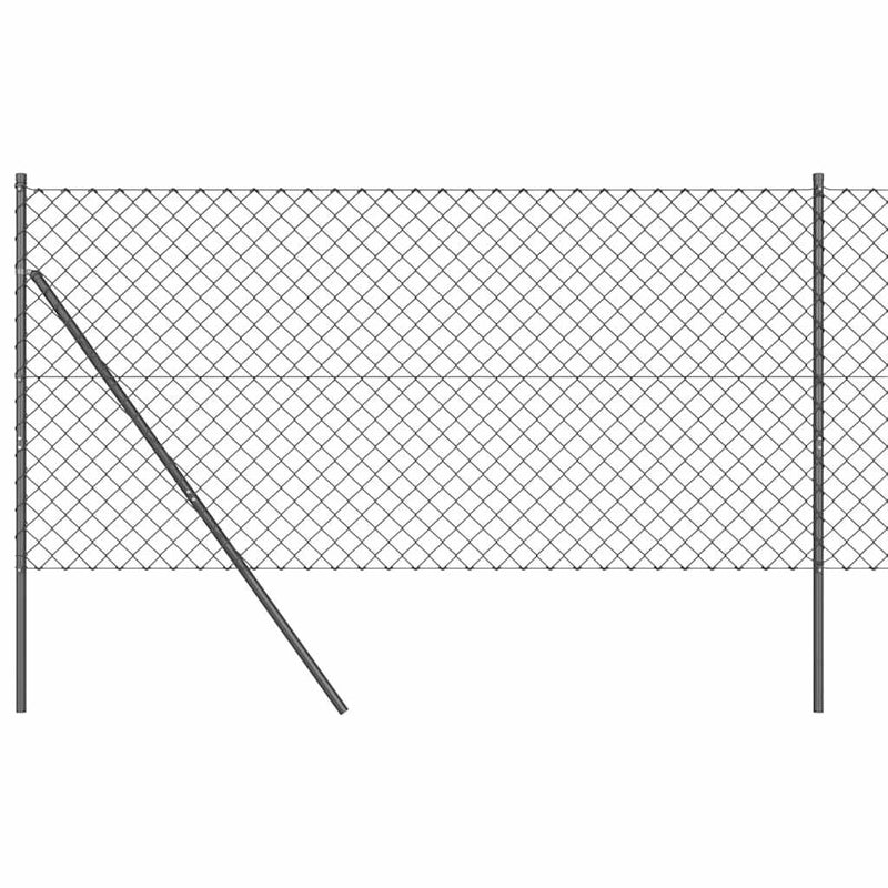 vidaXL Lánckerítés oszlopokkal Szürke 1.4 x 10 m Acél