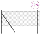 vidaXL Láncssoros kerítés talajfix 25 x 0,8 m PVC-bevonatos acél Háló