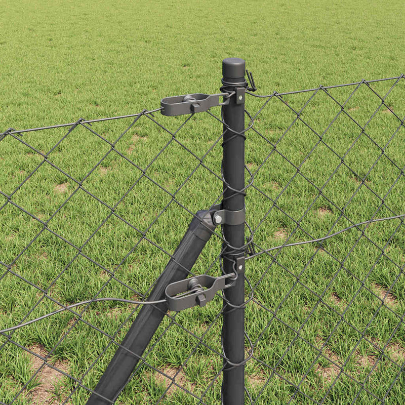 vidaXL Lánckerítés oszlopokkal Szürke 0,4 x 25 m Acél