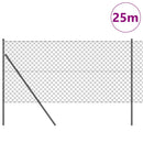 vidaXL Láncssoros kerítés talajfix 25 x 1 m PVC-bevonatos acél Szürke