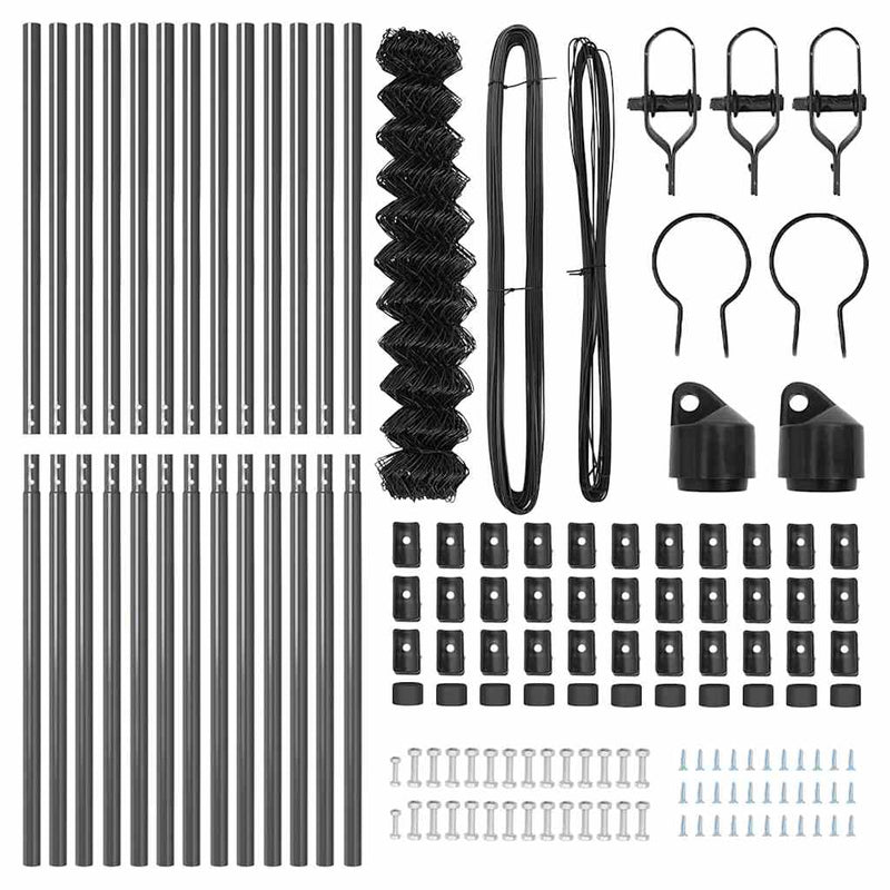 vidaXL Lánckerítés oszlopokkal Szürke 1.2 x 25 m Acél