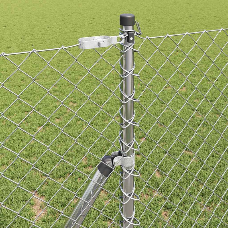 vidaXL Lánckerítés oszlopokkal Ezüst 1.2 x 10 m Acél