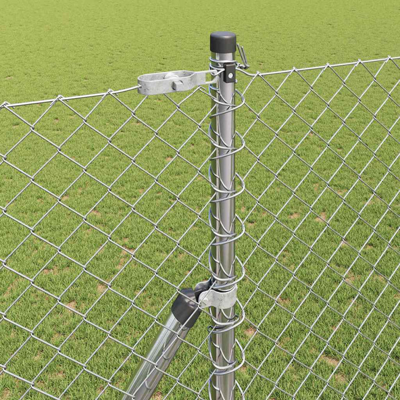 vidaXL Lánckerítés oszlopokkal Ezüst 1.6 x 10 m Acél