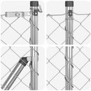 vidaXL Kerítésoszlop Ezüst 10 x 0,4 m (60 x 60 mm háló) Acél
