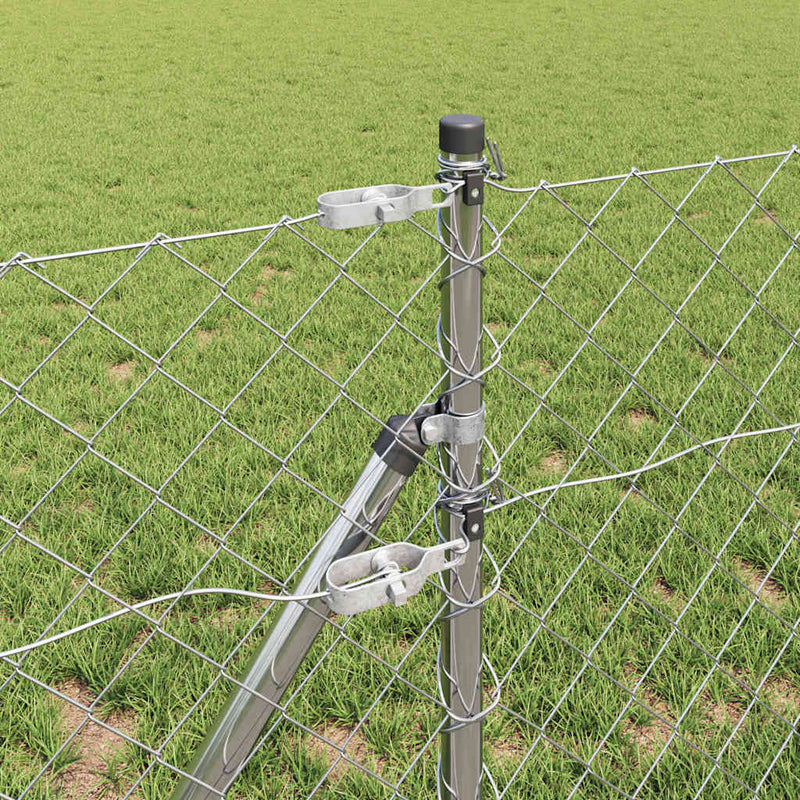 vidaXL Lánckerítés oszlopokkal Ezüst 0,4 x 10 m Acél