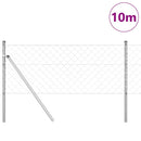 vidaXL Kerítésoszlop Ezüst 10 x 0,4 m (60 x 60 mm háló) Acél