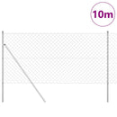 vidaXL Lánckerítés oszlopokkal Ezüst 1.2 x 10 m Acél