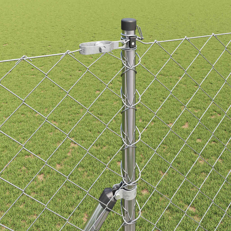 vidaXL Lánckerítés oszlopokkal Ezüst 1.6 x 10 m Acél