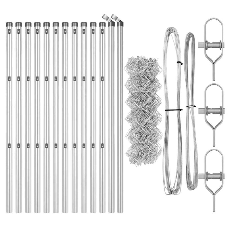 vidaXL Lánckerítés oszlopokkal Ezüst 0,4 x 25 m Acél